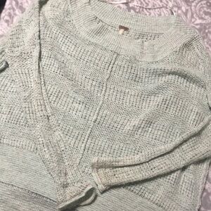 free people Women's Light Green & Gray Sweater